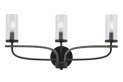 Monterey Three Light Bathroom Lighting in Matte Black & Painted Distressed Wood-look (200|2913-MBDW-800)