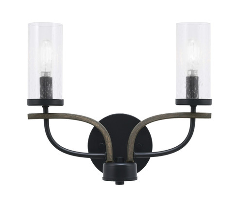 Monterey Two Light Bathroom Lighting in Matte Black & Painted Distressed Wood-look (200|2912-MBDW-800)