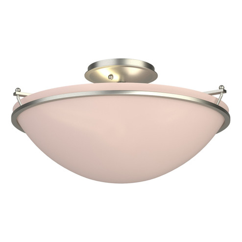 Simple Lines Three Light Semi-Flush Mount in White (39|124304-SKT-02-GG0053)