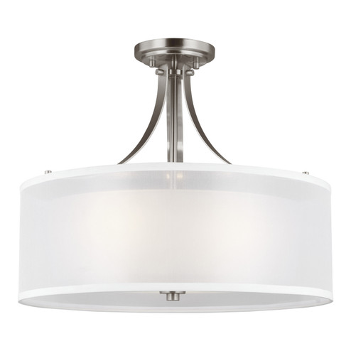 Elmwood Park Three Light Semi-Flush Mount in Brushed Nickel (1|7737303EN3-962)