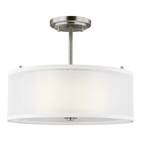 Elmwood Park Two Light Semi-Flush Mount in Brushed Nickel (1|7737302EN3-962)