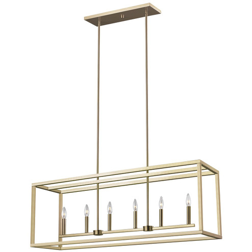 Moffet Street Six Light Island Pendant in Satin Brass (1|6634506EN-848)