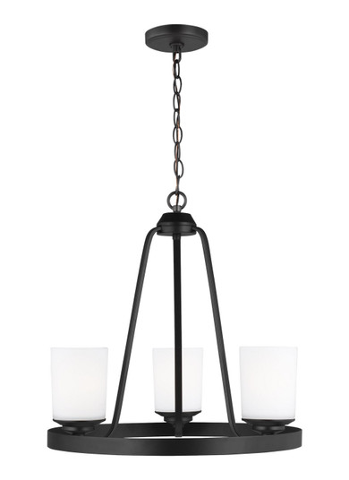 Kemal Three Light Chandelier in Midnight Black (1|3130703EN3-112)