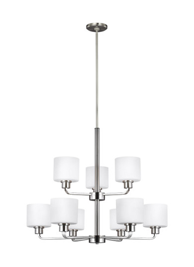 Canfield Nine Light Chandelier in Brushed Nickel (1|3128809EN3-962)