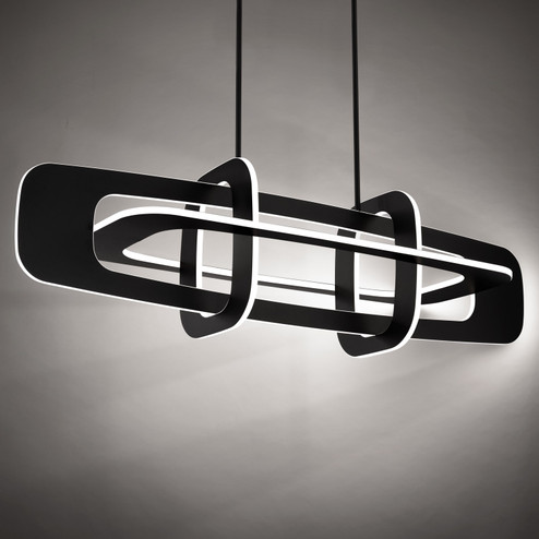 Vesta LED Linear Pendant in Black (281|PD-76350-BK)