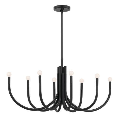 Odensa Eight Light Chandelier in Black (12|52553BK)