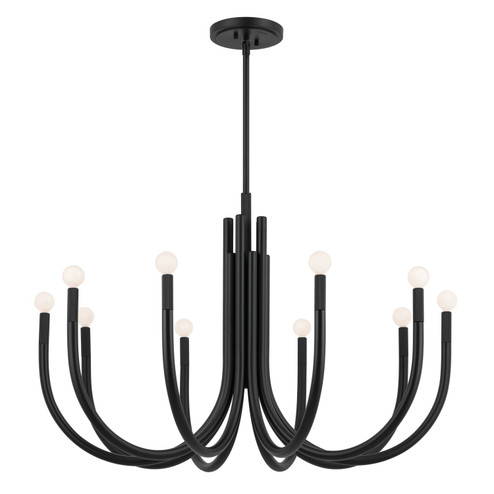 Odensa Ten Light Chandelier in Black (12|52551BK)