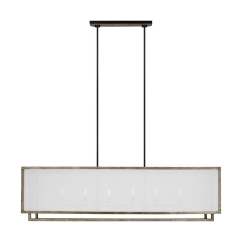 Brockway Six Light Chandelier in Weathered Oak Wood (454|TFC1086WDO)