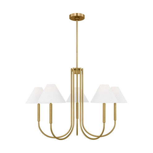 Porteau Six Light Chandelier in Satin Brass (454|DJC1035SB) Porteau Six Light Chandelier in Satin Brass (454|DJC1035SB)