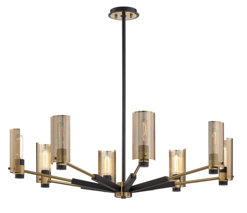 Pilsen Eight Light Chandelier in Soft Off Black/Patina Brass (67|F6878-SFB/PBR)