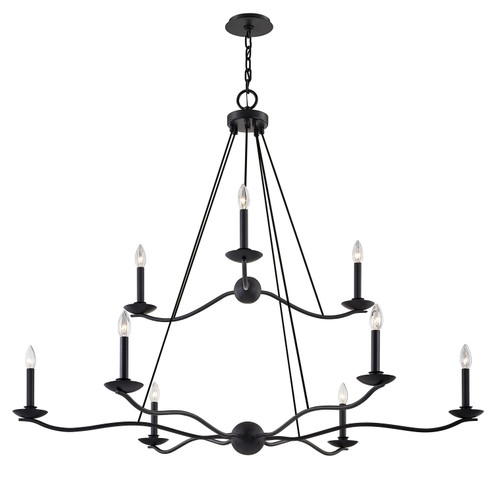 Sawyer Nine Light Chandelier in Forged Iron (67|F6309-FOR)