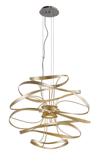 Calligraphy LED Chandelier in Gold Leaf W Polished Stainless (68|216-42-GL/SS)