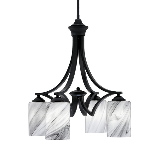 Zilo Four Light Chandelier in Matte Black (200|568-MB-3009)