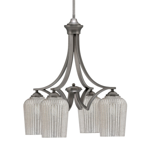 Zilo Four Light Chandelier in Graphite (200|568-GP-4253)