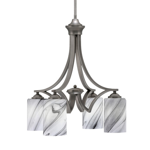 Zilo Four Light Chandelier in Graphite (200|568-GP-3009)