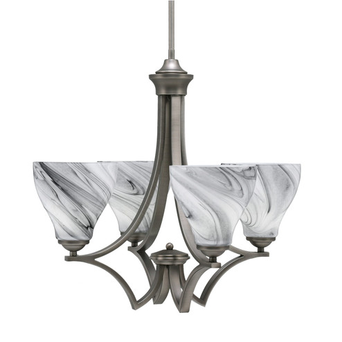 Zilo Four Light Chandelier in Graphite (200|564-GP-4769)