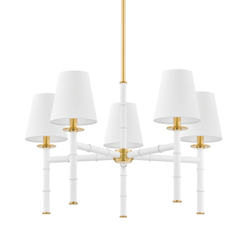 Banyan Five Light Chandelier in Aged Brass (428|H759805-AGB/SWH) Banyan Five Light Chandelier in Aged Brass (428|H759805-AGB/SWH)