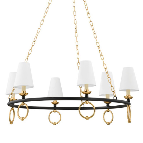 Haverford Six Light Chandelier in Aged Brass (428|H757806-AGB/TBK)