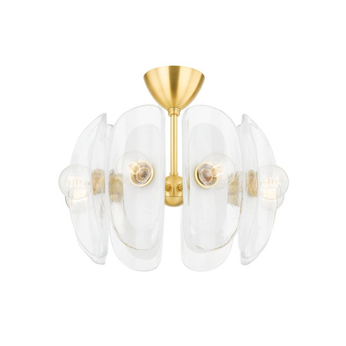 Hilo Eight Light Semi Flush Mount in Aged Brass (70|9122-AGB)