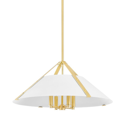 Raymond Four Light Pendant in Aged Brass/Soft White (70|6726-AGB/SWH)