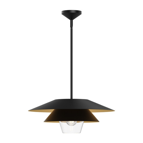 Tetsu One Light Pendant in Matte Black/Clear Glass (452|PD475120MBCL)
