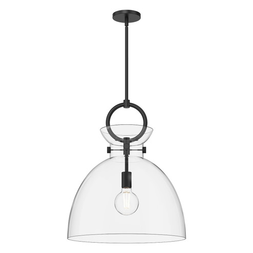 Waldo One Light Pendant in Matte Black/Clear Glass (452|PD411818MBCL)
