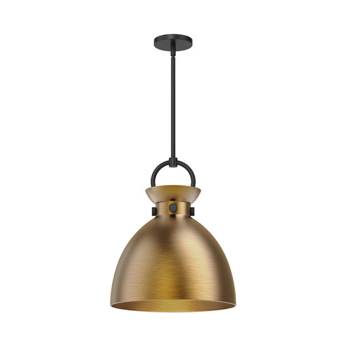 Waldo One Light Pendant in Matte Black/Aged Gold (452|PD411314MBAG)