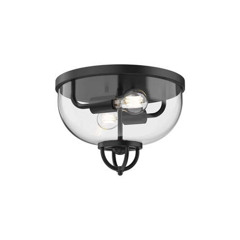 Lancaster Two Light Flush Mount in Matte Black (452|FM461102MB)