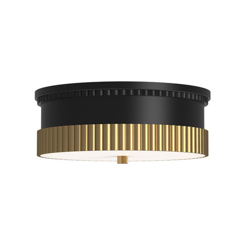 Rue Three Light Flush Mount in Matte Black/Brushed Gold (452|FM416114MBBG)