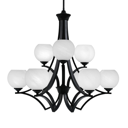 Zilo Nine Light Chandelier in Matte Black (200|569-MB-4101)