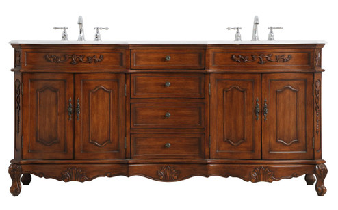 Danville Double Bathroom Vanity in Teak (173|VF10172DTK-VW)