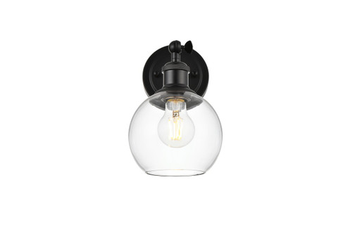 Kai One Light Bath Sconce in Black and Clear (173|LD7325W6BLK)