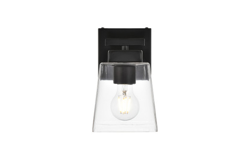 Merrick One Light Bath Sconce in Black and Clear (173|LD7312W5BLK)