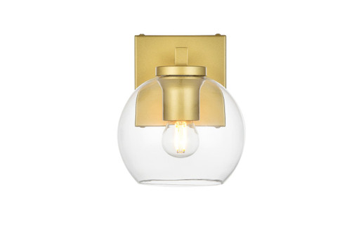 Juelz One Light Bath Sconce in Brass and Clear (173|LD7311W6BRA)