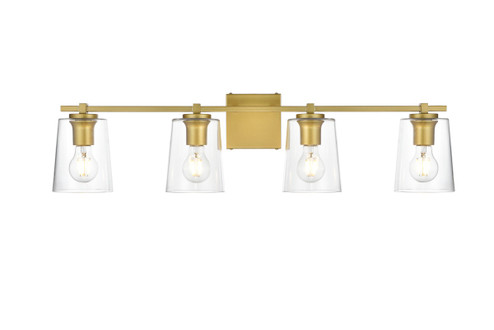 Kacey Four Light Bath Sconce in Brass and Clear (173|LD7310W33BRA)