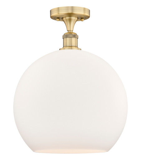 Edison One Light Semi-Flush Mount in Brushed Brass (405|616-1F-BB-G121-14)