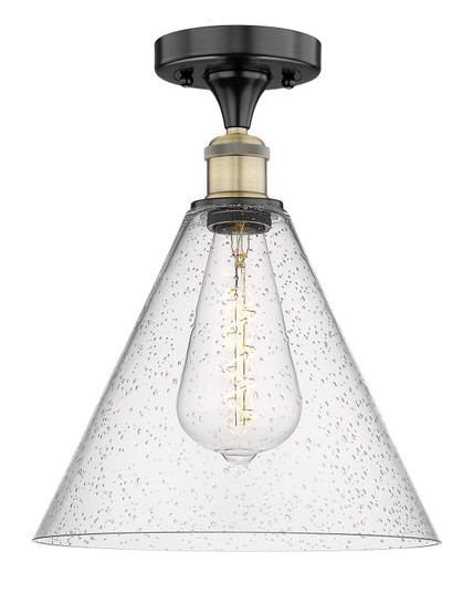 Edison One Light Semi-Flush Mount in Black Antique Brass (405|616-1F-BAB-GBC-124)