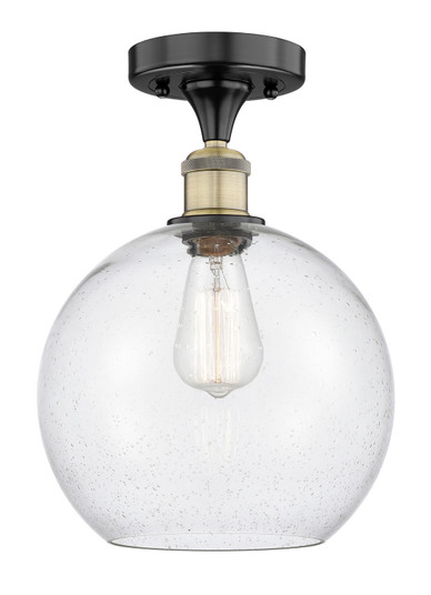 Edison One Light Semi-Flush Mount in Black Antique Brass (405|616-1F-BAB-G124-10)