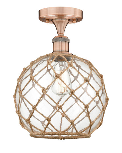 Edison One Light Semi-Flush Mount in Antique Copper (405|616-1F-AC-G122-10RB)