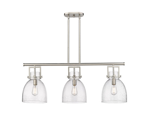 Downtown Urban Three Light Island Pendant in Satin Nickel (405|411-3I-SN-G412-10CL)