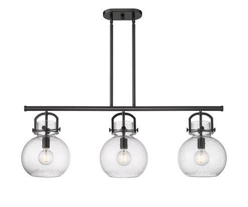 Downtown Urban Three Light Island Pendant in Matte Black (405|410-3I-BK-G410-10SDY)