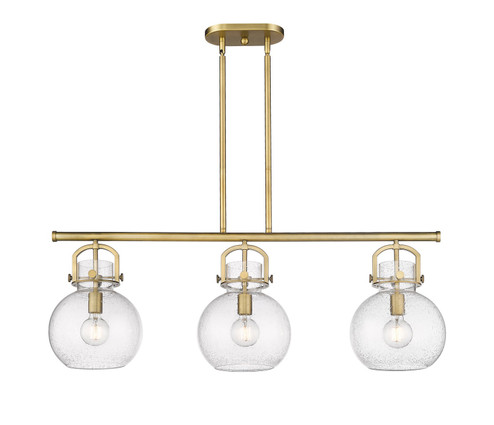 Downtown Urban Three Light Island Pendant in Brushed Brass (405|410-3I-BB-G410-10SDY)