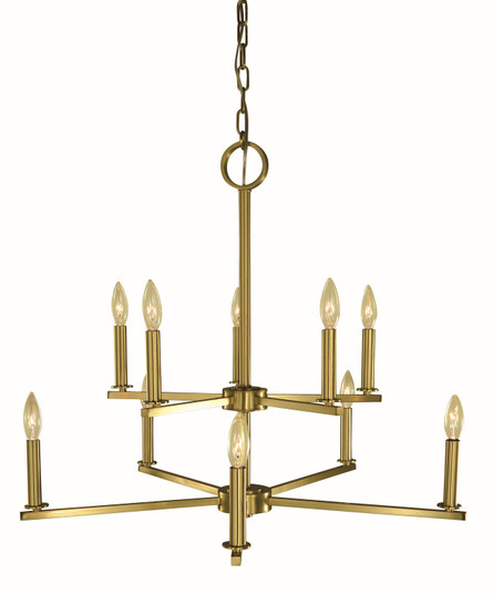 Evelyn Ten Light Chandelier in Brushed Brass (8|5760 BR)