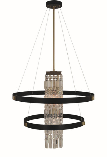 Iris Five Light Chandelier in Brush Brass Matte Black (8|5735 BR/MBLACK)