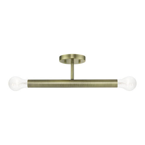 Copenhagen Two Light Semi-Flush Mount in Antique Brass (107|51139-01)