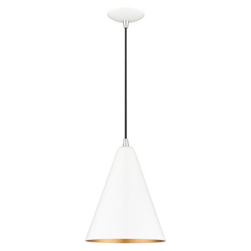 Dulce One Light Pendant in Shiny White with Polished Chrome (107|41492-69)