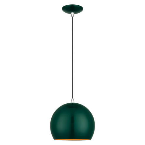 Piedmont One Light Pendant in Shiny Hunter Green with Polished Chrome (107|41181-97)