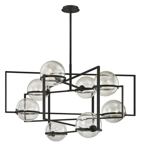 Elliot Eight Light Chandelier in Textured Black (67|F6228-TBK)