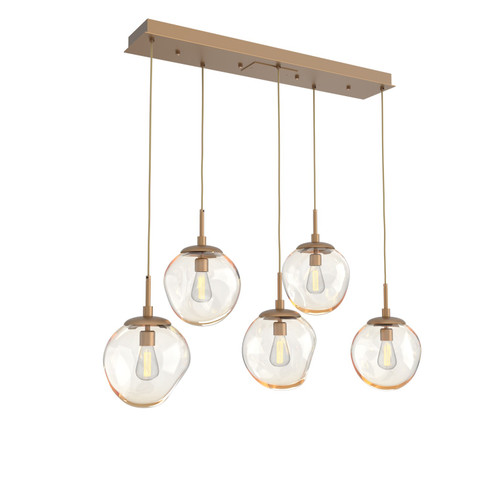 Aster Five Light Pendant in Novel Brass (404|PLB0062-05-NB-A-C01-E2)