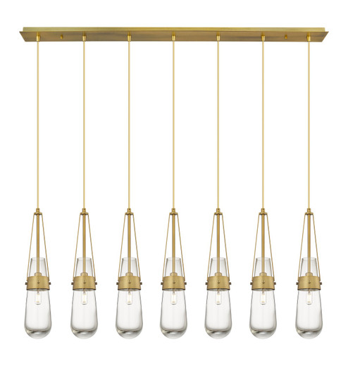 Downtown Urban LED Linear Pendant in Brushed Brass (405|127-452-1P-BB-G452-4CL)